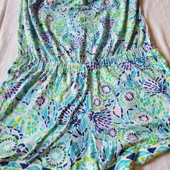Lilly Pulitzer Rikki Open Water Sz. L Romper - Picture 7 of 14